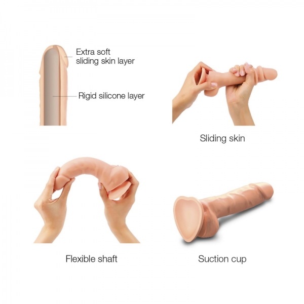 Реалістичний фалоімітатор Strap-On-Me Sliding Skin Realistic Dildo Vanille - L, ефект рухомої шкіри Реалістичний фалоімітатор Strap-On-Me Sliding Skin Realistic Dildo Vanille - L, ефект рухомої шкіри