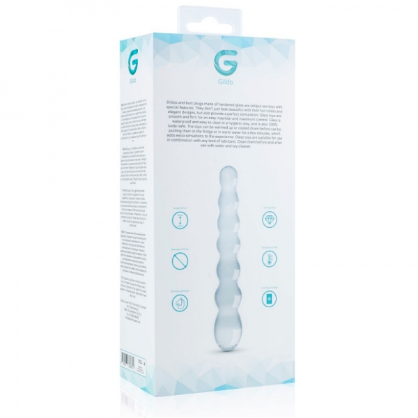 Скляний ділдо у вигляді намистин Gildo Glass Dildo No. 19