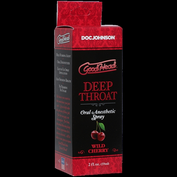 Спрей для глибокого мінету Doc Johnson GoodHead DeepThroat Spray – Wild Cherry (Дика Вишня) 59 мл, знижує чутливість Спрей для глибокого мінету Doc Johnson GoodHead DeepThroat Spray – Wild Cherry (Дика Вишня) 59 мл, знижує чутливість