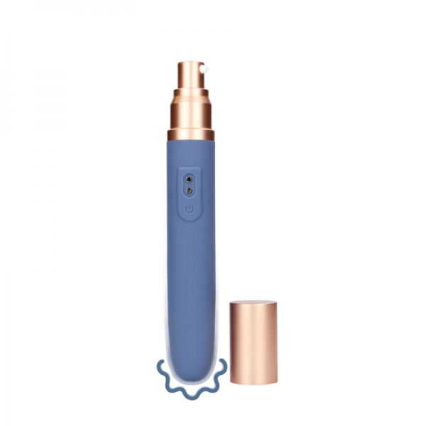 Тревел вібратор з ємністю для змазки Loveline, синій Тревел вібратор з ємністю для змазки Loveline, синій