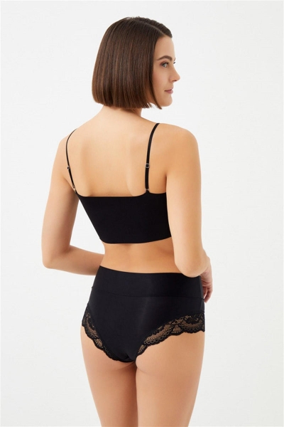 Трусики слип из микросатина CH6117 black