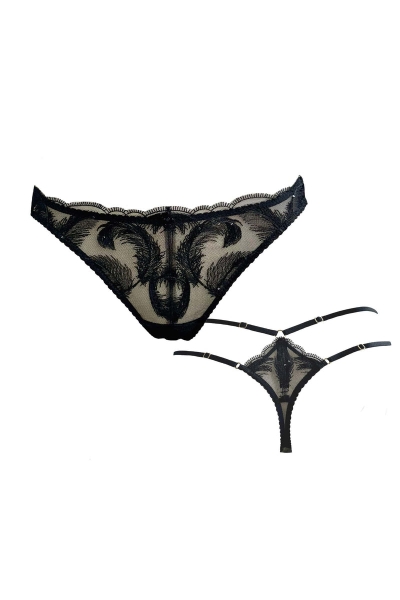 Трусики стрінги із бісером Naomi L23004 black