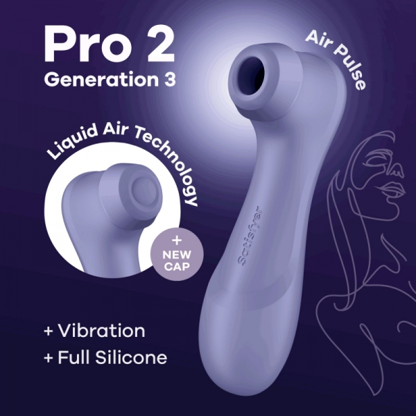 Вакуумний кліторальний стимулятор Satisfyer Pro 2 Generation 3 with Liquid Air Lilac Вакуумний кліторальний стимулятор Satisfyer Pro 2 Generation 3 with Liquid Air Lilac
