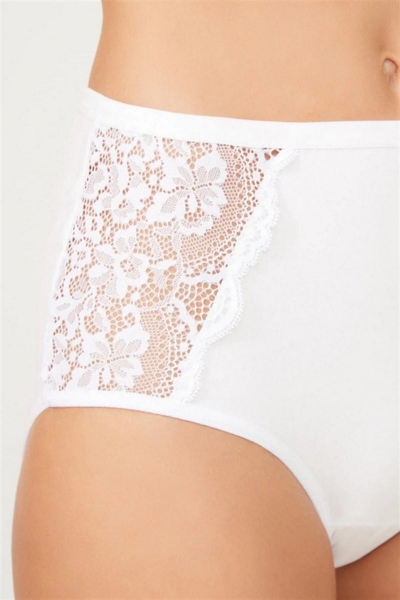 Високі трусики сліпи з мереживом CH0740 white